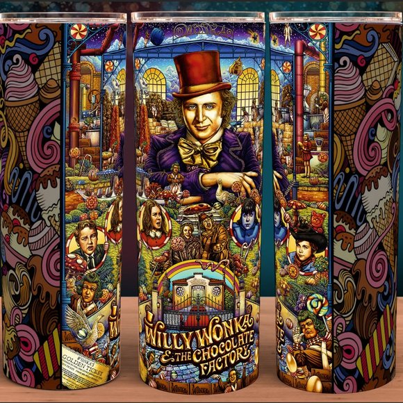 Willy Wonka Chocolate Factory Retro Cup Mug Tumbler 20oz - Picture 1 of 3